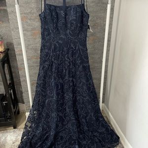 Alex evenings navy long dress size 10
